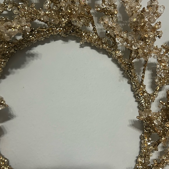 💎RARE Rachel Zoe Gold “Icy” Wreath - Picture 3 of 3